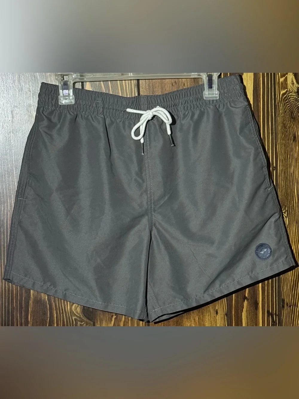 Surf Mentality Mens Gray Swim Trunks Drawstring w Pockets Indigenous Freedom Med